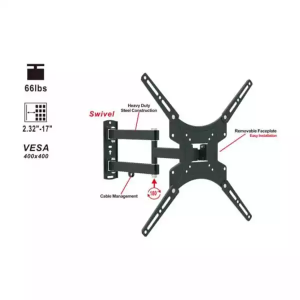 Nosač za TV Trick TR009 17-55 400×400/od zida57-430mm/30kg/zglobni TV i video oprema SOPING.RS 43 Nosač za TV Trick TR009 17-55 400x400/od zida57-430mm/30kg/zglobni - Слика 3
