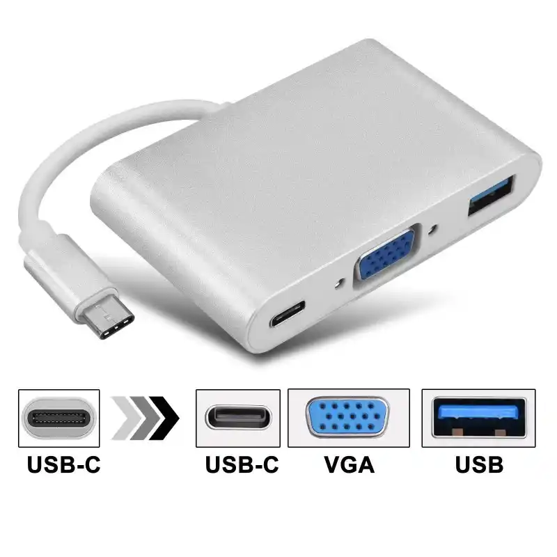 Adapter konverter USB 3.1 Tip C-USB 3.0/VGA/USB Tip C PD Kettz UVA-23 USB adapteri SOPING.RS 42 Adapter konverter USB 3.1 Tip C-USB 3.0/VGA/USB Tip C PD Kettz UVA-23 - Слика 2