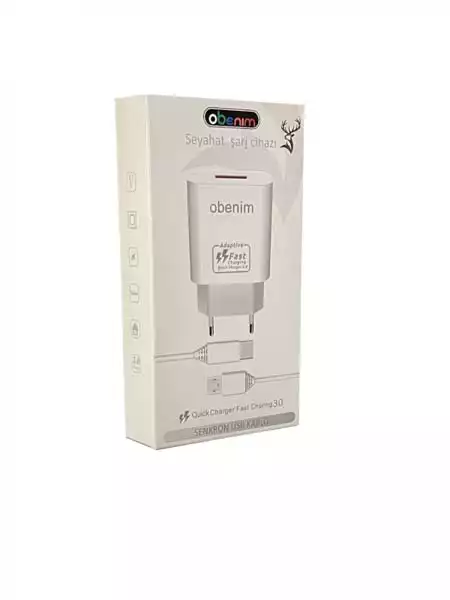 Kućni brzi punjač Obenim 3.0A 2u1 Type C sa USB-C kablom Punjači i auto držači za mobilne telefone SOPING.RS 42 Kućni brzi punjač Obenim 3.0A 2u1 Type C sa USB-C kablom - Слика 2