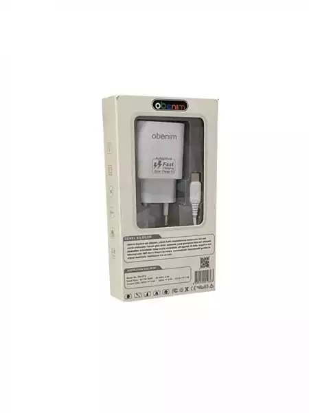 Kućni brzi punjač Obenim 3.0A 2u1 Type C sa USB-C kablom Punjači i auto držači za mobilne telefone SOPING.RS 41 Kućni brzi punjač Obenim 3.0A 2u1 Type C sa USB-C kablom