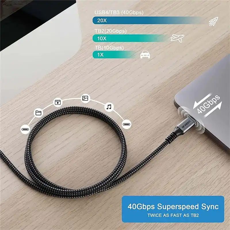 Kabl USB Tip C Thunderbolt 3 KT-USB4.05M 100W (20V 5A) 0.5m USB kablovi SOPING.RS 43 Kabl USB Tip C Thunderbolt 3 KT-USB4.05M 100W (20V 5A) 0.5m - Слика 3