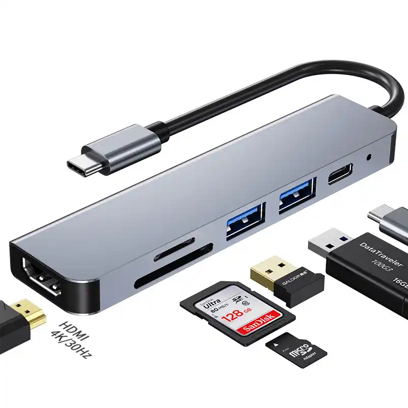 Adapter Tip C 6/1 4K HDMI/USBx2/SD/TF/USB-C/PD 87W KT-601G Kettz USB adapteri SOPING.RS 42 Adapter Tip C 6/1 4K HDMI/USBx2/SD/TF/USB-C/PD 87W KT-601G Kettz - Слика 2