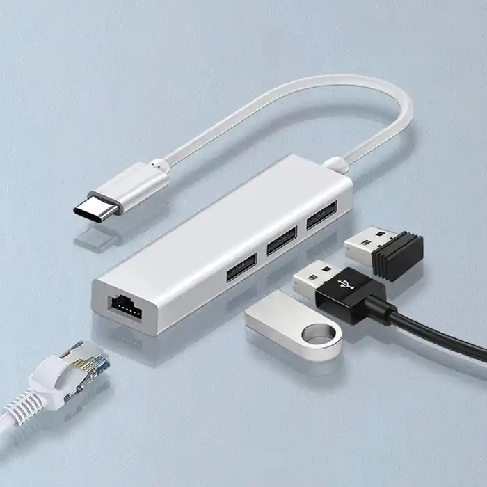 Adapter konverter Tip C -RJ45 100mb/2xUSB 2.0/1xUSB 3.0 Kettz USB adapteri SOPING.RS 41 Adapter konverter Tip C -RJ45 100mb/2xUSB 2.0/1xUSB 3.0 Kettz