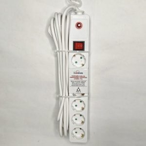 KABL Linkom Produžni 6r/5m sa prekidačem i zaštitom 3x1.5mm beli