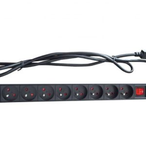 Kabl 230V razvodni PDU panel 19/1U sa 8 utičnih mesta,1.8m C14 (PDU-8SP-1U-C14)