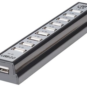 USB HUB 10port Manhattan 161572 2.0/480Mbps/Crni