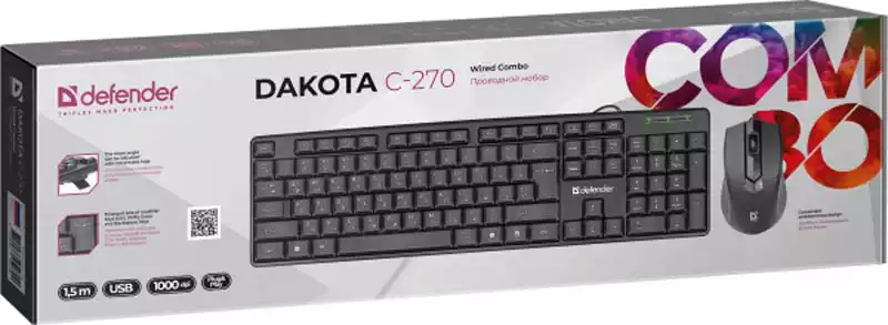 Tastatura + miš Defender Dakota C-270 YU Tastature SOPING.RS 44 Tastatura + miš Defender Dakota C-270 YU - Слика 4