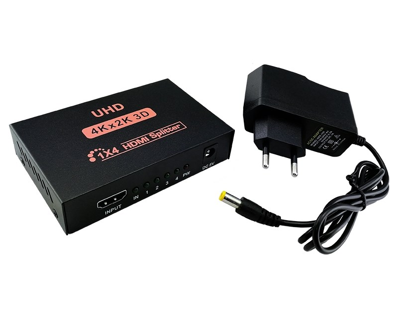 2.0 HDMI spliter 4x out 1x in 4K x 2K HDMI adapteri SOPING.RS 41 2.0 HDMI spliter 4x out 1x in 4K x 2K