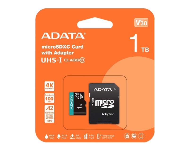 Memorijska kartica UHS-I U3 MicroSDXC 1TB V30S + adapter AUSDX1TUI3V30SA2-RA1 Memorijske kartice SOPING.RS 43 Memorijska kartica UHS-I U3 MicroSDXC 1TB V30S + adapter AUSDX1TUI3V30SA2-RA1 - Слика 3