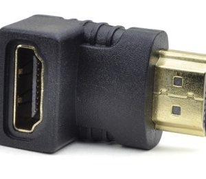 Adapter HDMI (M) - HDMI (F) crni ugaoni