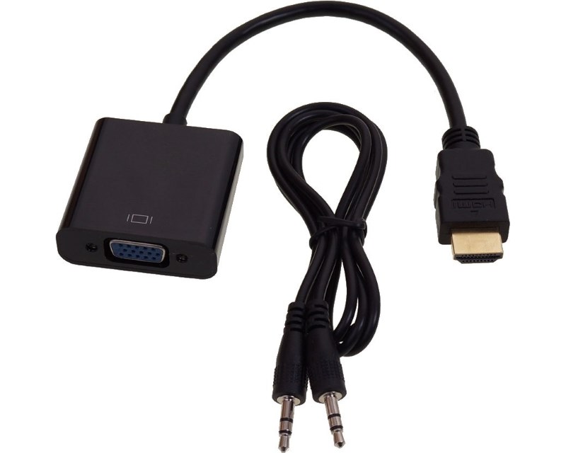 Adapter-konvertor HDMI (M) – VGA (F) + Audio kabl 3.5mm crni HDMI adapteri SOPING.RS 41 Adapter-konvertor HDMI (M) - VGA (F) + Audio kabl 3.5mm crni