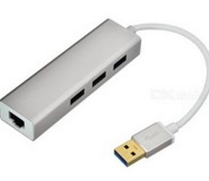 USB 3.0 - HUB 3port + RJ45 (ž) siva