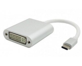 Adapter – konvertor USB 3.1 tip C (M) – DVI (F) srebrni USB adapteri SOPING.RS 41 Adapter - konvertor USB 3.1 tip C (M) - DVI (F) srebrni