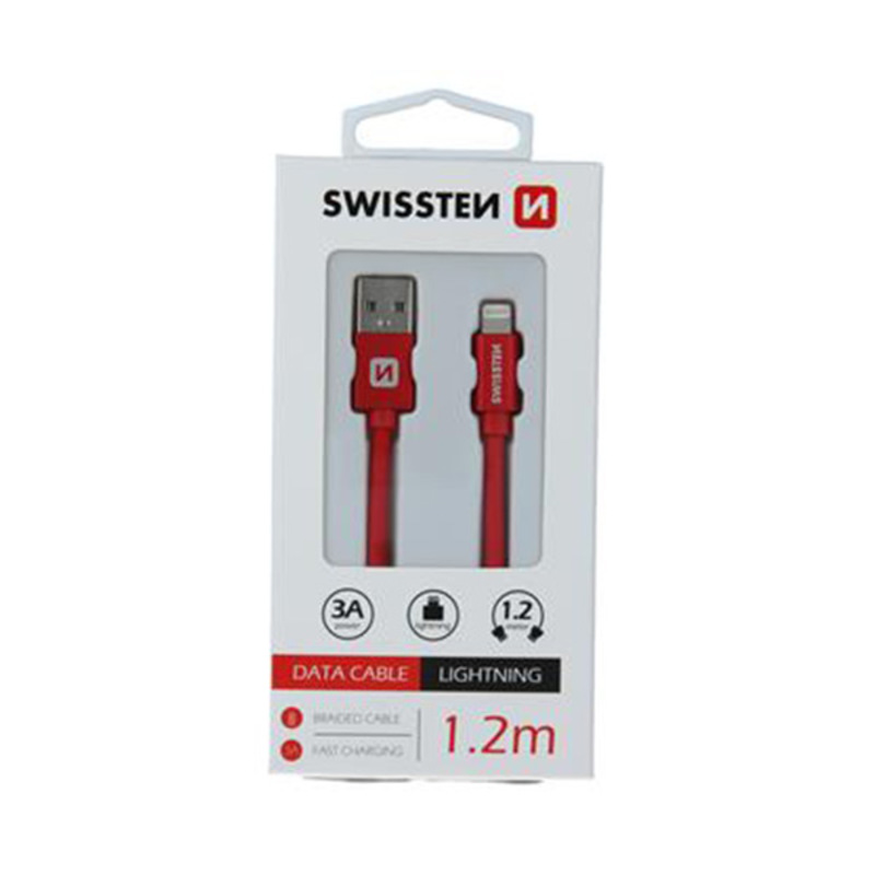 Kabl Data tekstil USB na Iphone 1.2m SWISSTEN crv Ostale računarske periferije SOPING.RS 41 Kabl Data tekstil USB na Iphone 1.2m SWISSTEN crv