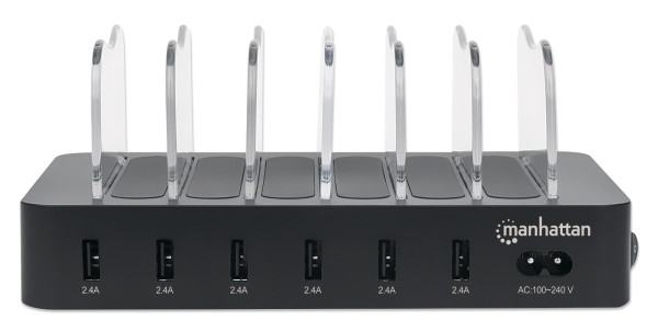 USB punjač 6-port Manhattan 102254 5V/2.4V/50W/držač za telefon Crni Punjači i auto držači za mobilne telefone SOPING.RS 41 USB punjač 6-port Manhattan 102254 5V/2.4V/50W/držač za telefon Crni