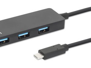 USB-C HUB 4port Manhattan 164924 3.2 G1/5Gbps/Crni