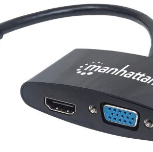 Adapter Manhattan 152709 Mini DisplayPort/M - HDMI/VGA F Crni