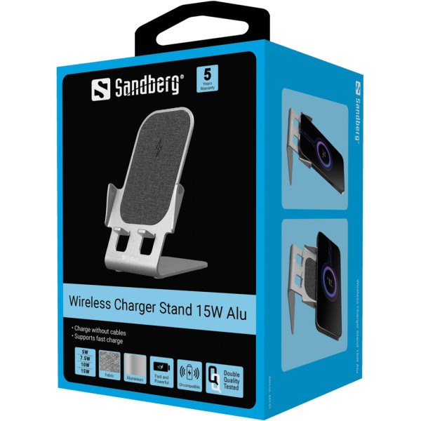 Bežični punjač Sandberg 441-51 15W/Aluminium/USB-C Punjači i auto držači za mobilne telefone SOPING.RS 45 Bežični punjač Sandberg 441-51 15W/Aluminium/USB-C - Слика 5