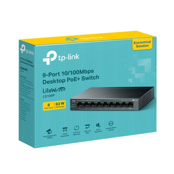 LAN Switch TP-LINK LS109P 8 PoE 10/100/1000Mbps Svičevi SOPING.RS 42 LAN Switch TP-LINK LS109P 8 PoE 10/100/1000Mbps - Слика 2