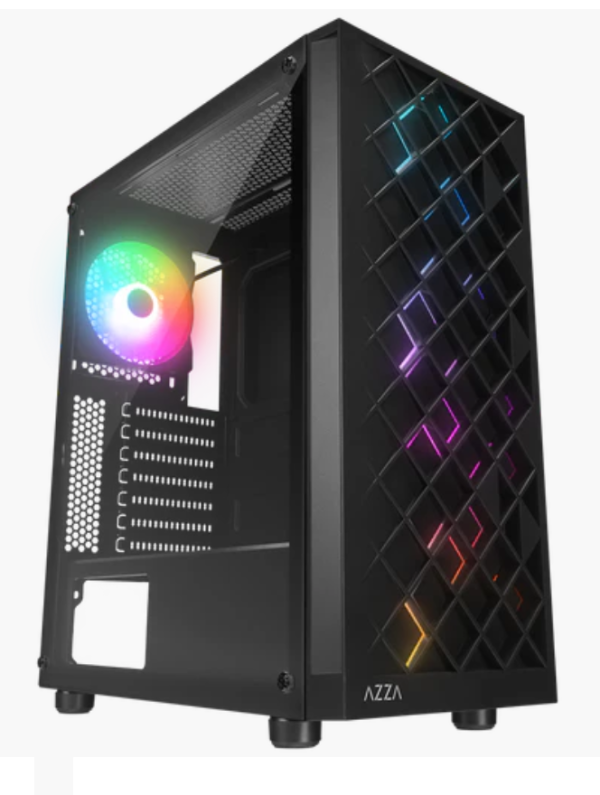 Kućište Rampage AZZA V1 Tempered Glass Black 3*12CM Black 1* 12CM ARGB Kućišta računara SOPING.RS 41 Kućište Rampage AZZA V1 Tempered Glass Black 3*12CM Black 1* 12CM ARGB