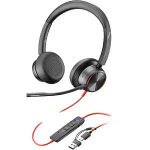 Slušalice HP Poly Blackwire 8225 Stereo MS Teams Cert USB-C Headset +USB-C/A Adapter/8X225AA/crna - 8X225AA