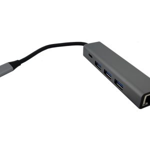 Adapter-konvertor TIP C na 3xUSB 3.0+TIP C+RJ45