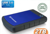 External HDD 2TB, H3B, USB3.0, 2.5", Anti-shock system, Backup software, 284 gr, Black/Blue - TS2TSJ25H3B