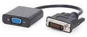 VIDEO Adapter DVI-D to VGA HD15, M/F, Cable 20cm, Black - A-DVID-VGAF-01