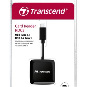 SD/microSD Card Reader, USB 3.2 Gen 1, Black, Type C - TS-RDC3
