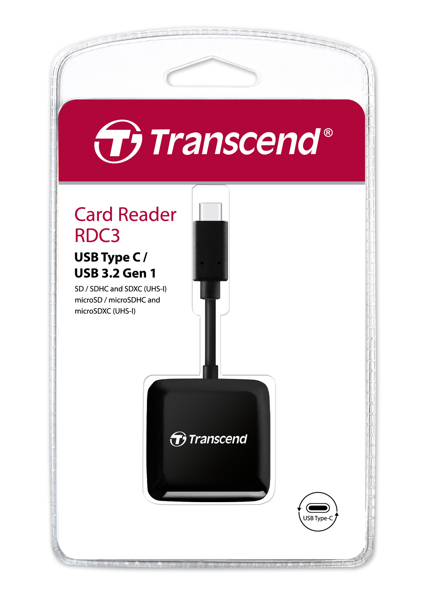 SD/microSD Card Reader, USB 3.2 Gen 1, Black, Type C – TS-RDC3 Čitači kartica SOPING.RS 41 SD/microSD Card Reader, USB 3.2 Gen 1, Black, Type C - TS-RDC3