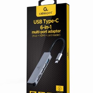 USB Type-C 6-in-1 multi-port adapter (Hub + HDMI + card reader) - A-CM-COMBO6-02