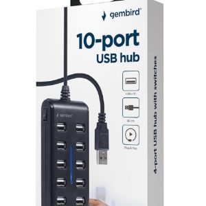 10-port USB 2.0 hub, black - UHB-U2P10P-01