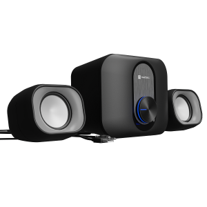 PUG, Stereo Speakers 2.1, 11W RMS (Subwoofer 5W, Satellites 6W), USB power, 3.5mm Connector, Black - NGL-2111