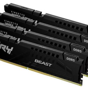 DDR5 128GB (4x32GB) 5600MHz [FURY BEAST], Non-ECC UDIMM, CL40 1.25V, 288-Pin 2Rx8, Memory Kit, w/Hea - KF556C40BBK4-128