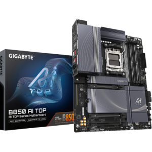 AM5, AMD B850 Chipset, 4x DDR5 DIMM DDR5 OC up to 8600MT/s, PCIe UD Slot X : PCIe 5.0 x16 slot with  - B850 AI TOP