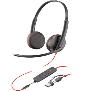 Slušalice HP Poly Blackwire 3225 Stereo USB-C Headset +3.5mm Plug +USB-C/A Adapter/8X229AA/crna