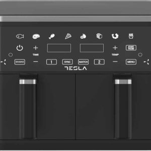 Air Fryer TESLA AF900BSD 2400W/ 4.5L+4.5L/ digital panel/ crna-inox