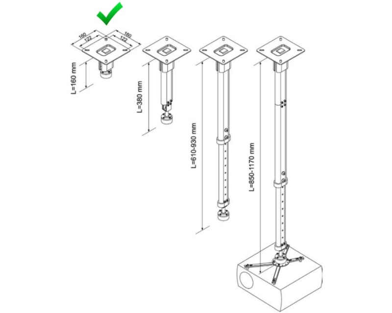 CM 25-160 univerzalni plafonski nosač za projektor Oprema za projektore SOPING.RS 44 CM 25-160 univerzalni plafonski nosač za projektor - Слика 4