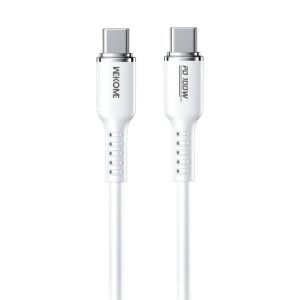 Kabl 3.1 USB tip C M/M 1.2m, za Superbrzo punjenje 100W/480Mbps, Silicon Soft, beli WDC-11