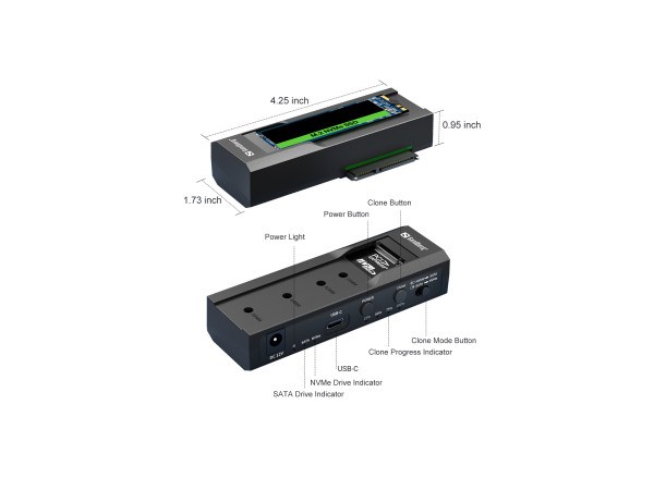 USB Docking Sandberg M2 + NVMe + SATA 136-49 Docking station SOPING.RS 44 USB Docking Sandberg M2 + NVMe + SATA 136-49 - Слика 4