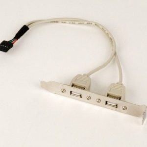 CCUSBRECEPTACLE Gembird Double USB Receptacles on bracket 25cm