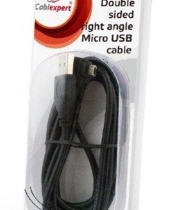 CCB-USB2-AMmDM90-6 Gembird USB 2.0 AM to Double-sided right angle Micro-USB cable, 1.8M