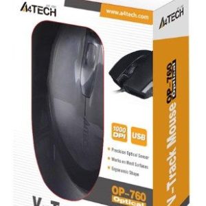 A4-OP-760-UB A4Tech Optički miš 1000Dpi Black USB 116mm