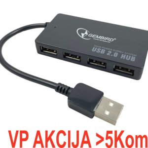 UHB-U2P4-02 ** Gembird USB2.0 4-port HUB, black (279)