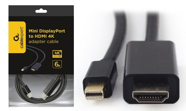 CC-mDP-HDMI-6 Gembird Mini DisplayPort to HDMI 4K cable, 1.8m DisplayPort kablovi SOPING.RS 43 CC-mDP-HDMI-6 Gembird Mini DisplayPort to HDMI 4K cable, 1.8m - Слика 3