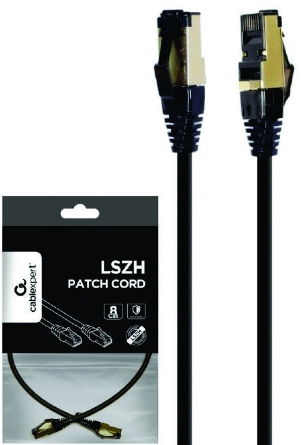 PP8-LSZHCU-BK-10M Gembird Mrezni kabl S/FTP Cat.8 LSZH patch cord, black 10m Mrežni kablovi SOPING.RS 41 PP8-LSZHCU-BK-10M Gembird Mrezni kabl S/FTP Cat.8 LSZH patch cord, black 10m