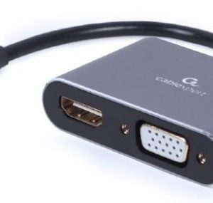 A-USB3C-HDMIVGA-01 Gembird USB Type-C to HDMI + VGA display adapter, space grey