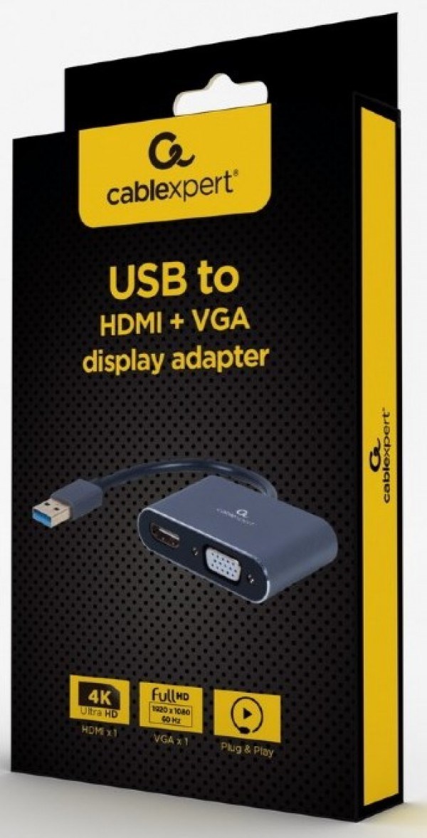 A-USB3-HDMIVGA-01 Gembird USB to HDMI + VGA display adapter, space grey TV i video oprema SOPING.RS 43 A-USB3-HDMIVGA-01 Gembird USB to HDMI + VGA display adapter, space grey - Слика 3