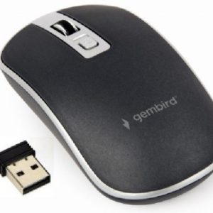 MUSW-4B-06-BS Gembird Bežični miš 2,4GHz optički USB 800-1600Dpi black/silver 115mm