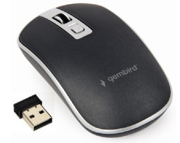 MUSW-4B-06-BS Gembird Bežični miš 2,4GHz optički USB 800-1600Dpi black/silver 115mm Miševi SOPING.RS 41 MUSW-4B-06-BS Gembird Bežični miš 2,4GHz optički USB 800-1600Dpi black/silver 115mm